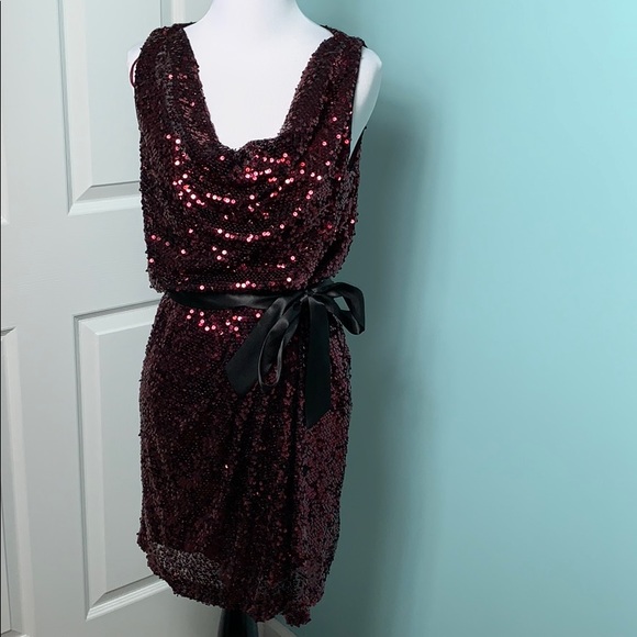 Cache Merlot Sequin Mini Dress - Picture 4 of 12